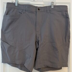 Mountain Hardwear Shorts Gray Mens 38 9" Flat Front Chino Nylon Outdoors EUC